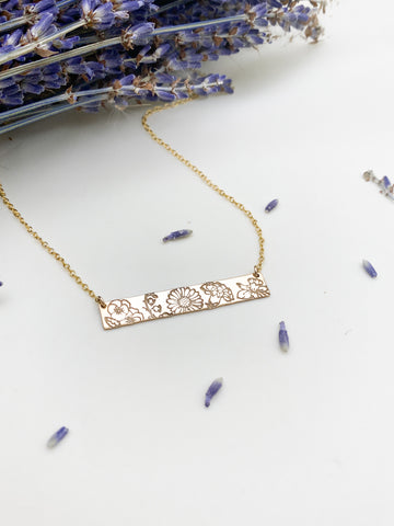 My Floral Garden Bar Necklace