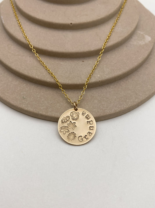 Skylar Keepsake Necklace - Personalized Name & Floral pendant