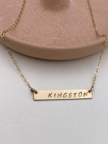 Piper Bar Necklace – Personalized Horizontal Name Bar