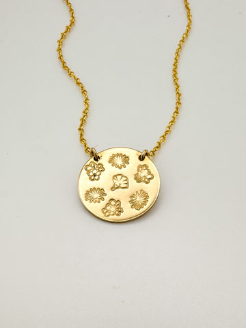 Ever Bloom Pendant Necklace –  Birth Flower Personalized Disc
