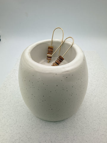 Tan Heishi Threader - Minimal Beaded Drops