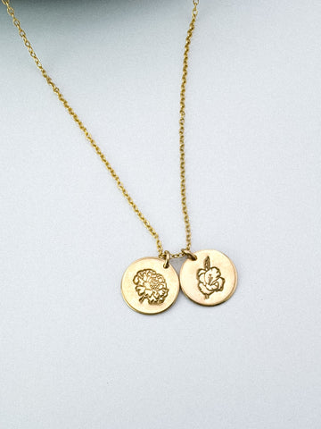 Bloom Birth Flower Necklace – Personalized Disc