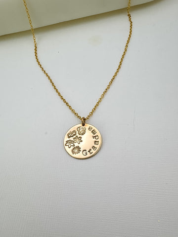 Skylar Keepsake Necklace - Personalized Name & Floral pendant