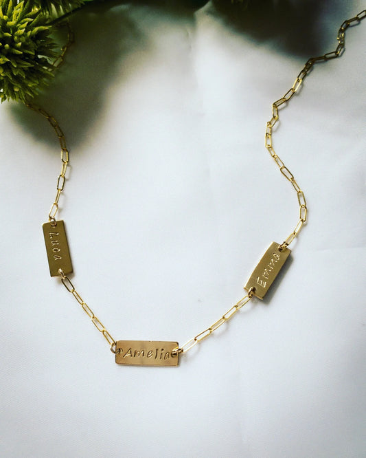 Paperclip Name Necklace. Personalized Paperclip Necklace. Custom Name Bar Necklace. Gold or Silver Link Chain. Mom Necklace. Gift for Her