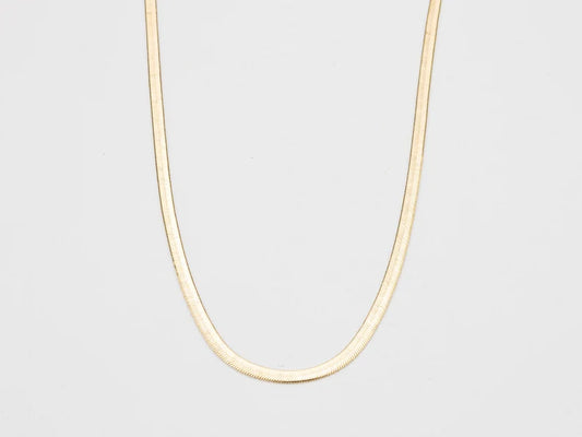 Herringbone Chain Necklace. Gold Snake Chain Necklace. Choker Necklace. Thick Gold Layering Necklace. Sterling Silver Chain. Gift for Her